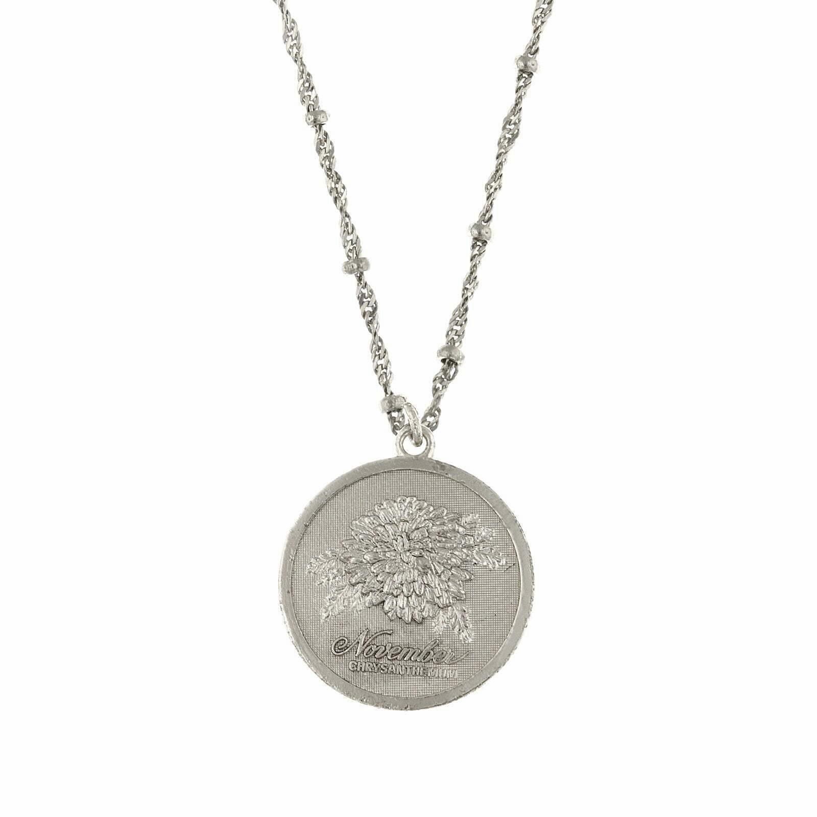 1928 Jewelry Flower Of The Month Pendant Necklace 16"   3" Extender