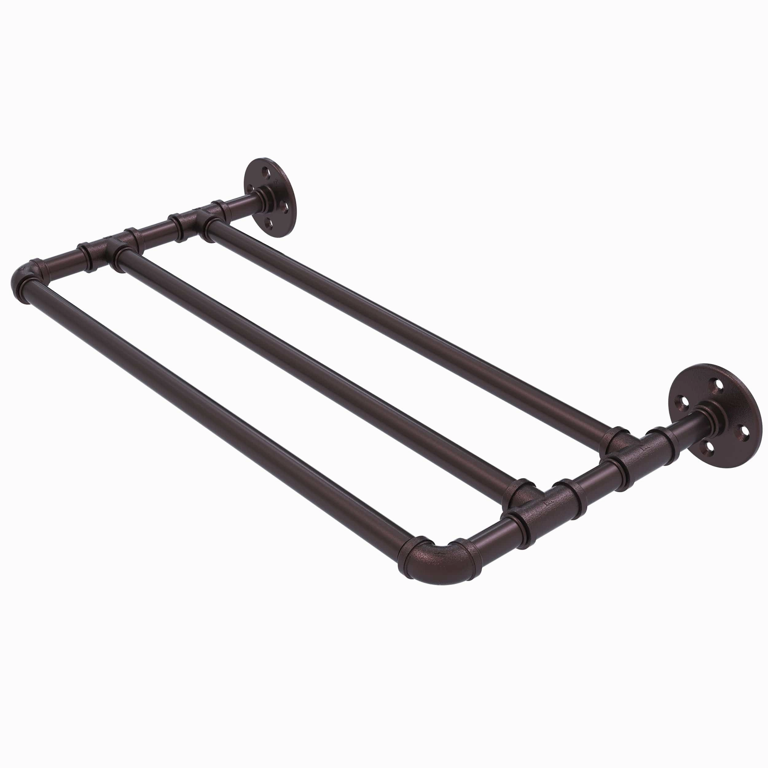 36" Wall Mounted Towel Shelf, Antique Bronze Finish