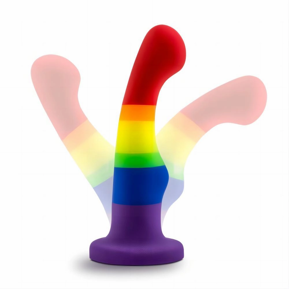 6 Inch Pride Rainbow Dildo with Suction Cup Butt Plug Adult Sex Toy for Gay/Lesbian Couple