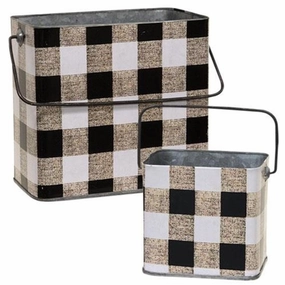 *2/Set Nesting Metal Buffalo Check Buckets