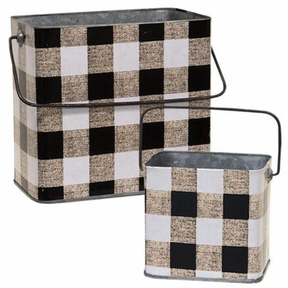 *2/Set Nesting Metal Buffalo Check Buckets