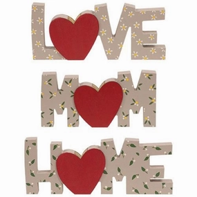 *3/Set Floral Mom Love Home Words w/Mini Vase
