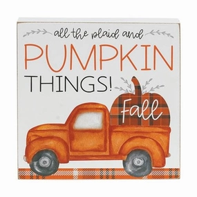 *All The Plaid and Pumpkin Things Box Sign
