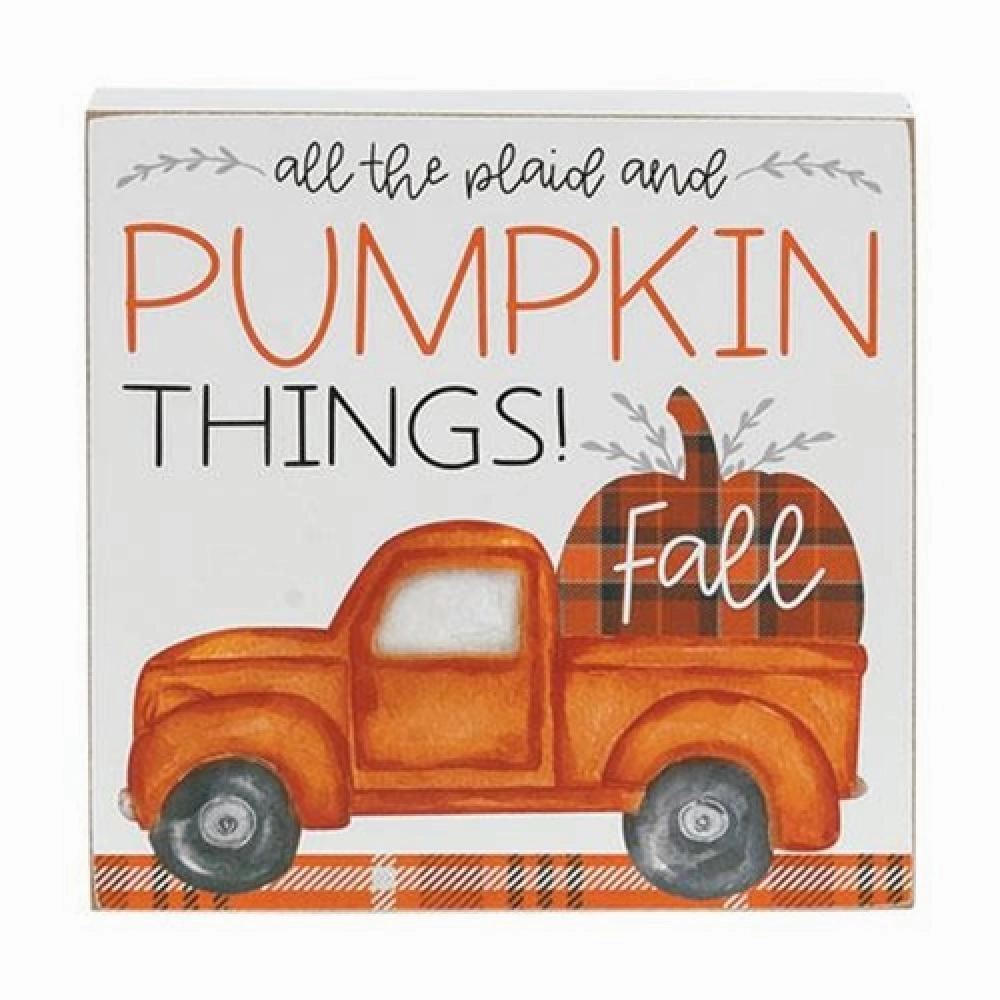 *All The Plaid and Pumpkin Things Box Sign