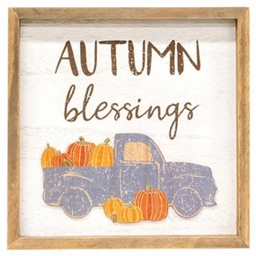 *Autumn Blessings Pumpkin Truck Distressed Frame