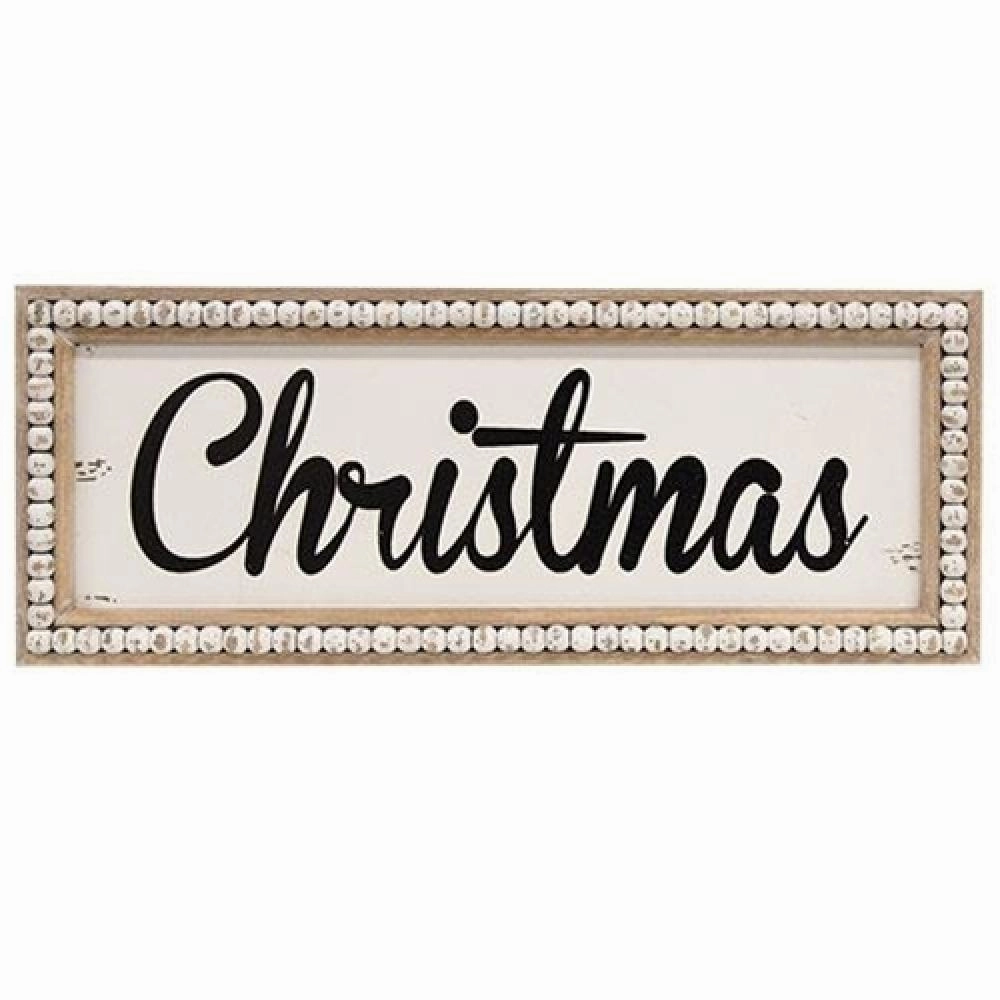 *Beaded Distressed Christmas Sign