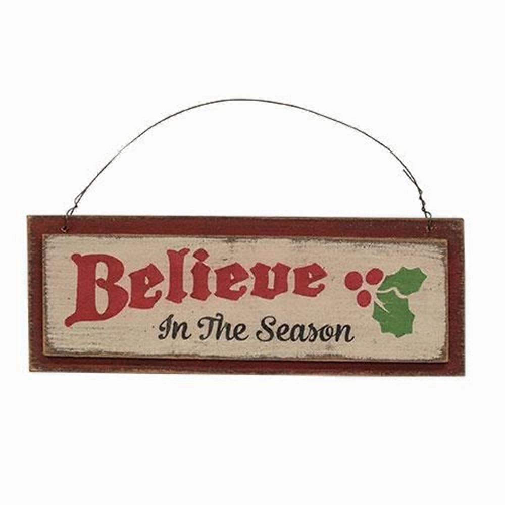 *Believe in the Season Distressed Wooden Layered Sign