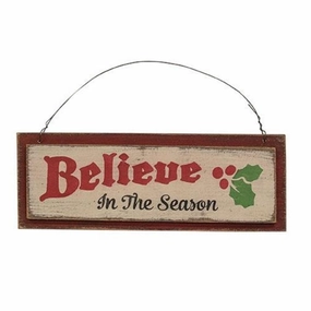*Believe in the Season Distressed Wooden Layered Sign
