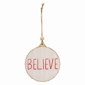 *Believe Wooden Ornament