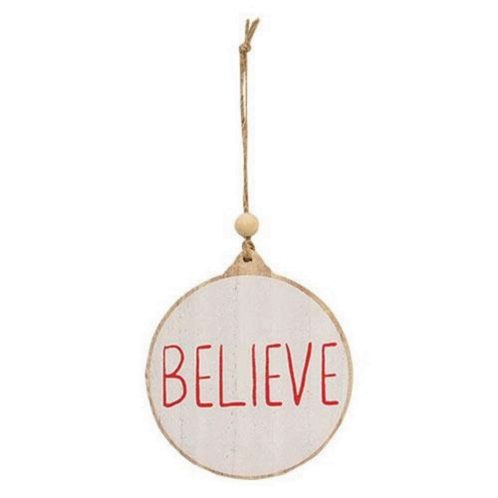 *Believe Wooden Ornament