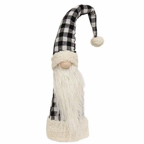 *Black & White Buffalo Check Gnome Tree Topper