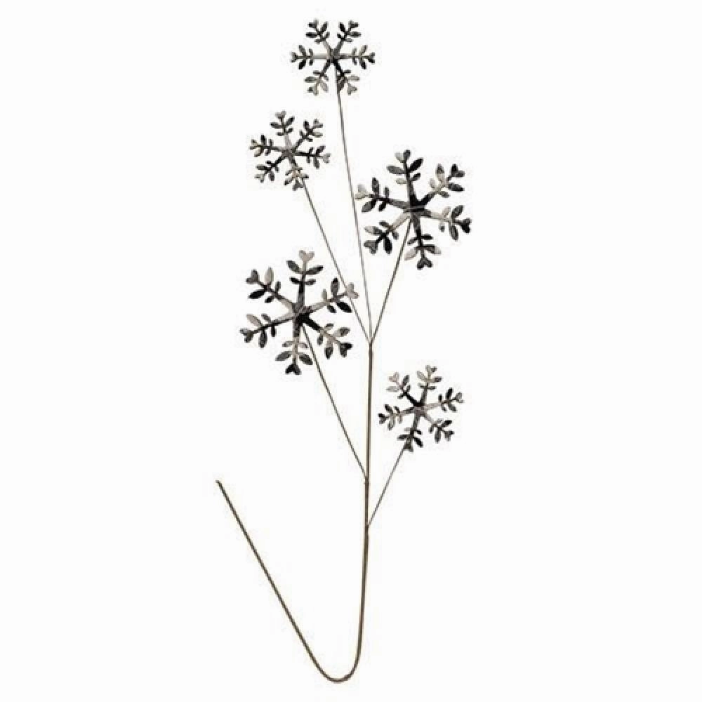 *Black & White Plaid Snowflake Spray 27"