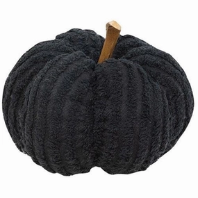 *Black Chenille Stuffed Pumpkin 5.75"