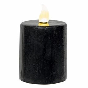 *Black Gloss Flame Timer Pillar 2.5" x 4"