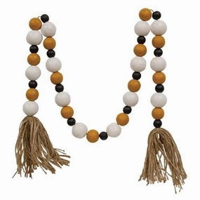 *Black Orange & White Bead Garland