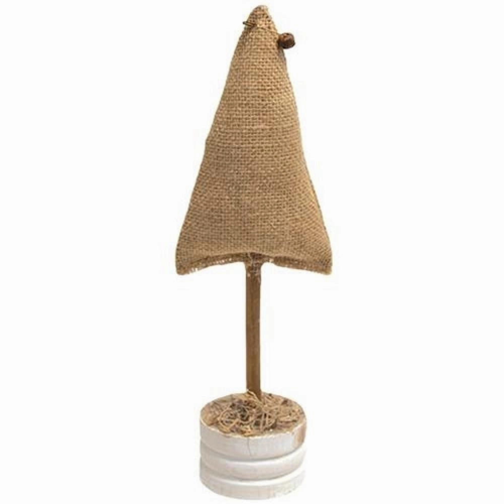 *Burlap Christmas Tree on Base 12"