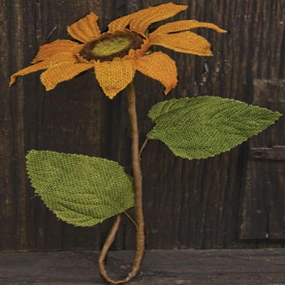 *Burlap Sunflower - Orange