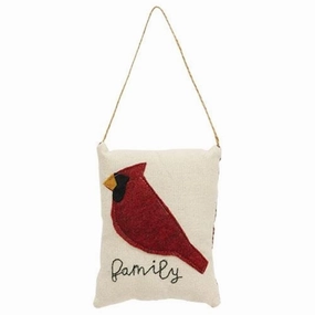 *Cardinal Family Pillow Christmas Ornament