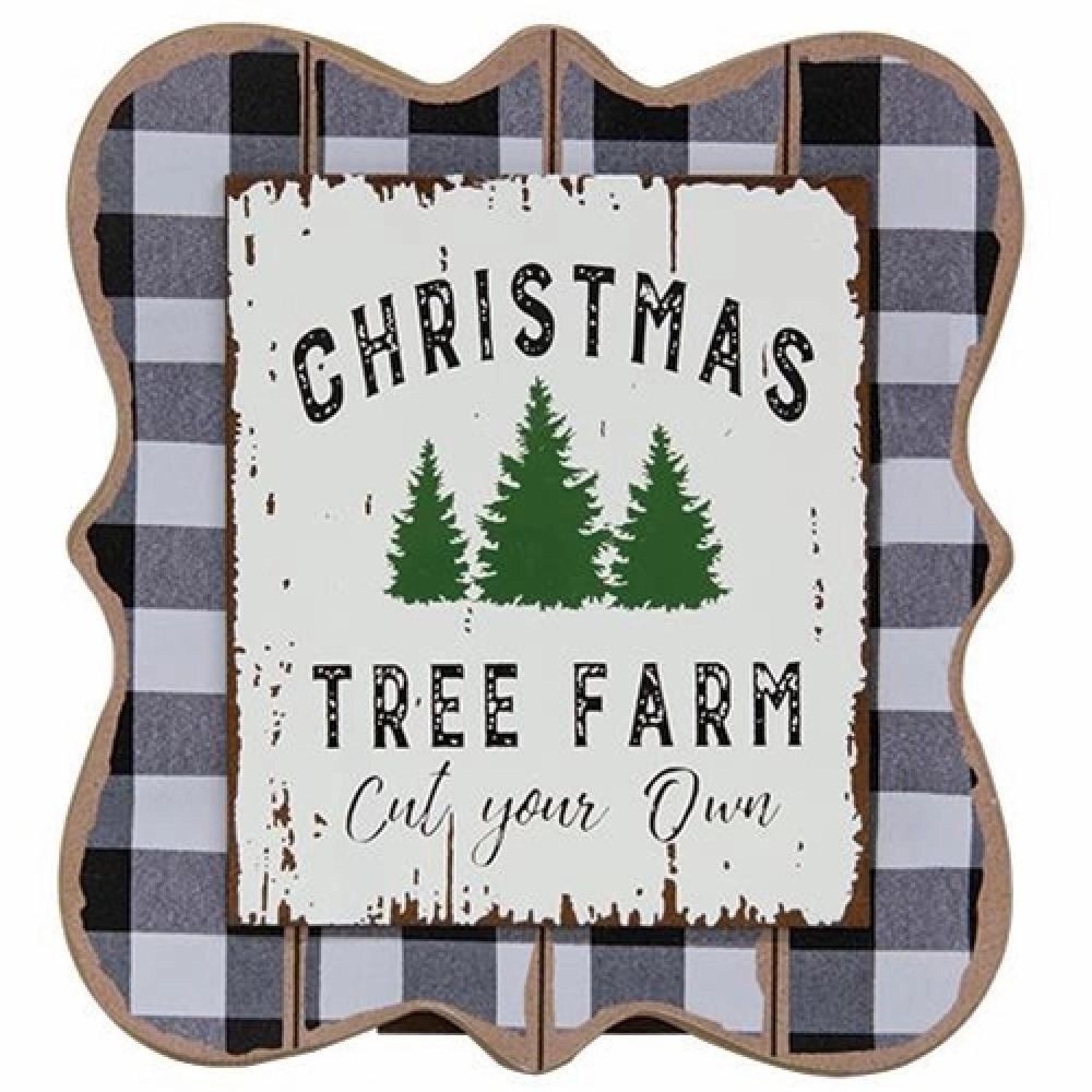 *Christmas Tree Farm Buffalo Check Easel