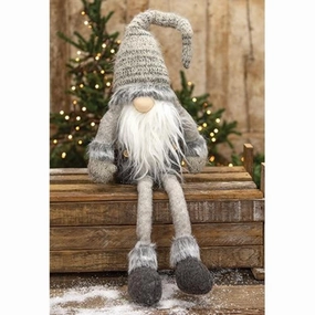 *Dangle Leg Plush Gray Santa Gnome