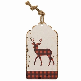 *Distressed Metal Buffalo Check Deer Hanging Tag