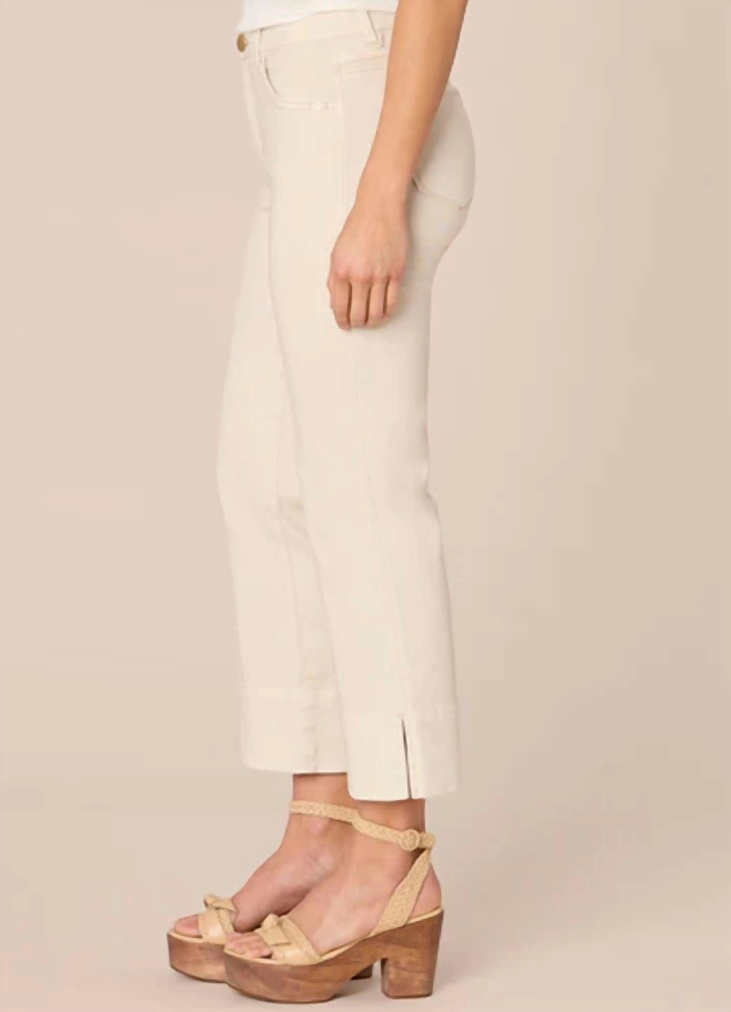"ab"solution High Rise Kick Flare Pant With Center Seam In Beige