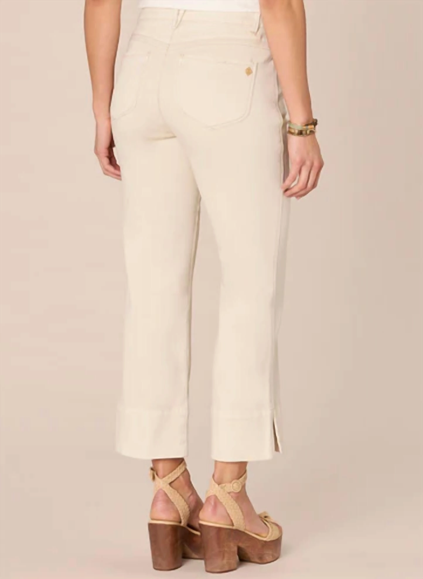 "ab"solution High Rise Kick Flare Pant With Center Seam In Beige