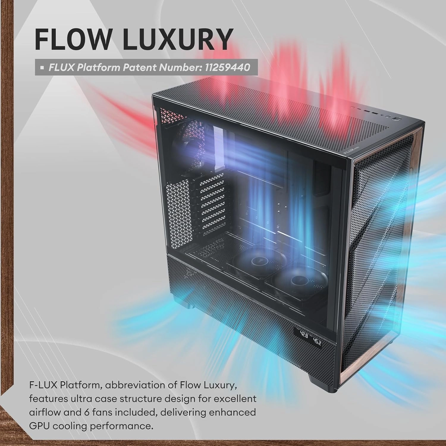 Antec FLUX Pro Flow Luxury Full-Tower E-ATX Case Black w/6 x PWM Fans