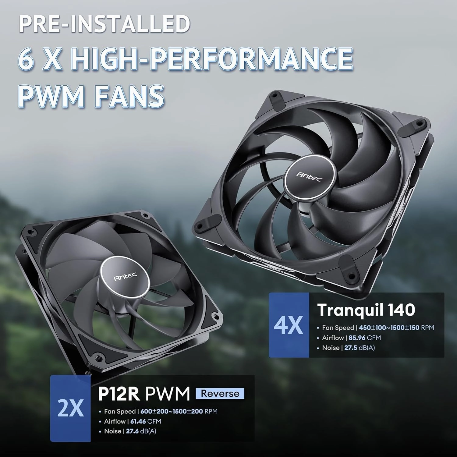 Antec FLUX Pro Flow Luxury Full-Tower E-ATX Case Black w/6 x PWM Fans