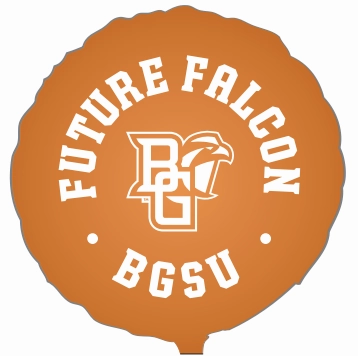 BGSU Future Falcon 18 Foil Round Balloon. Orange