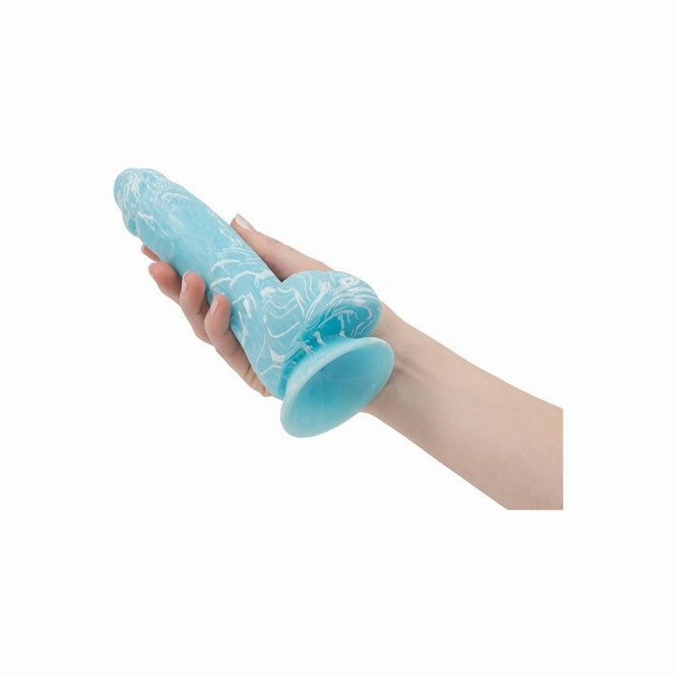 Blue Swirl Glow in the Dark 7.5" Dildo