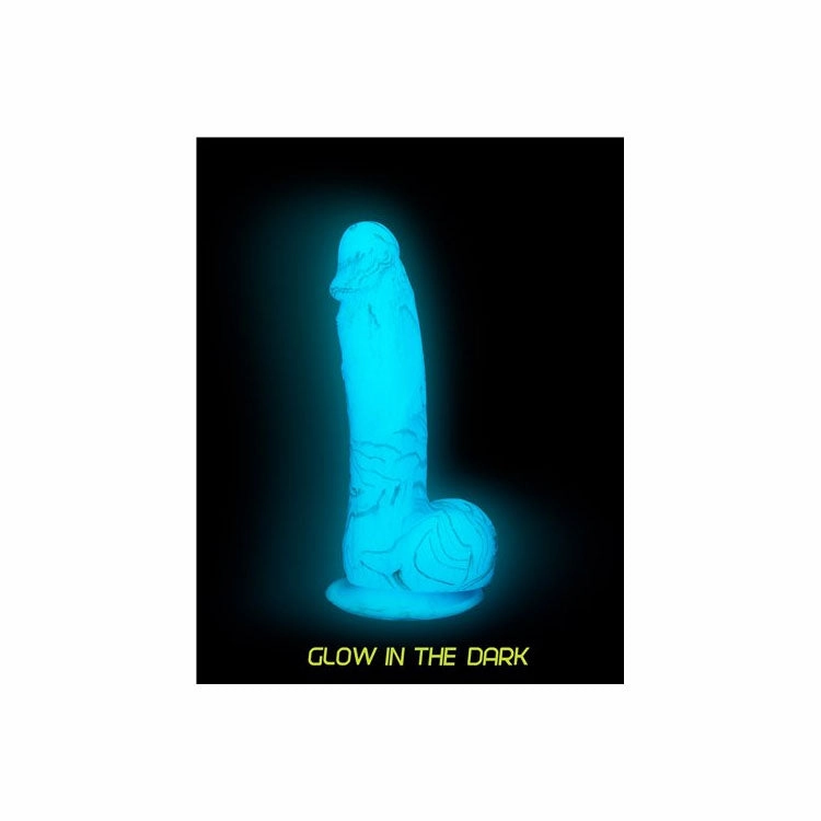 Blue Swirl Glow in the Dark 7.5" Dildo