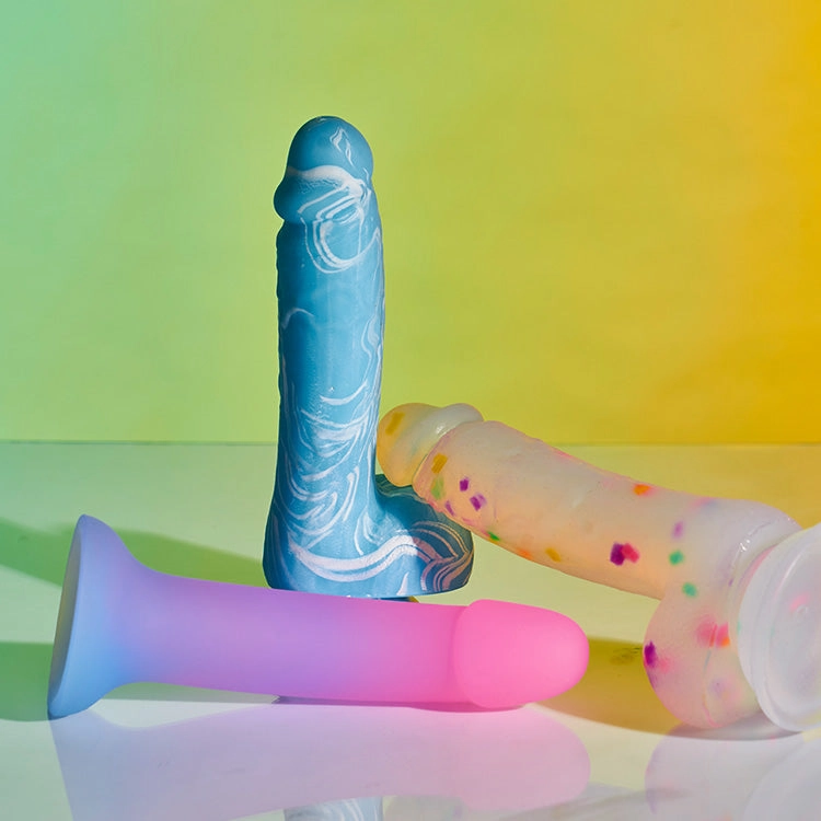 Blue Swirl Glow in the Dark 7.5" Dildo