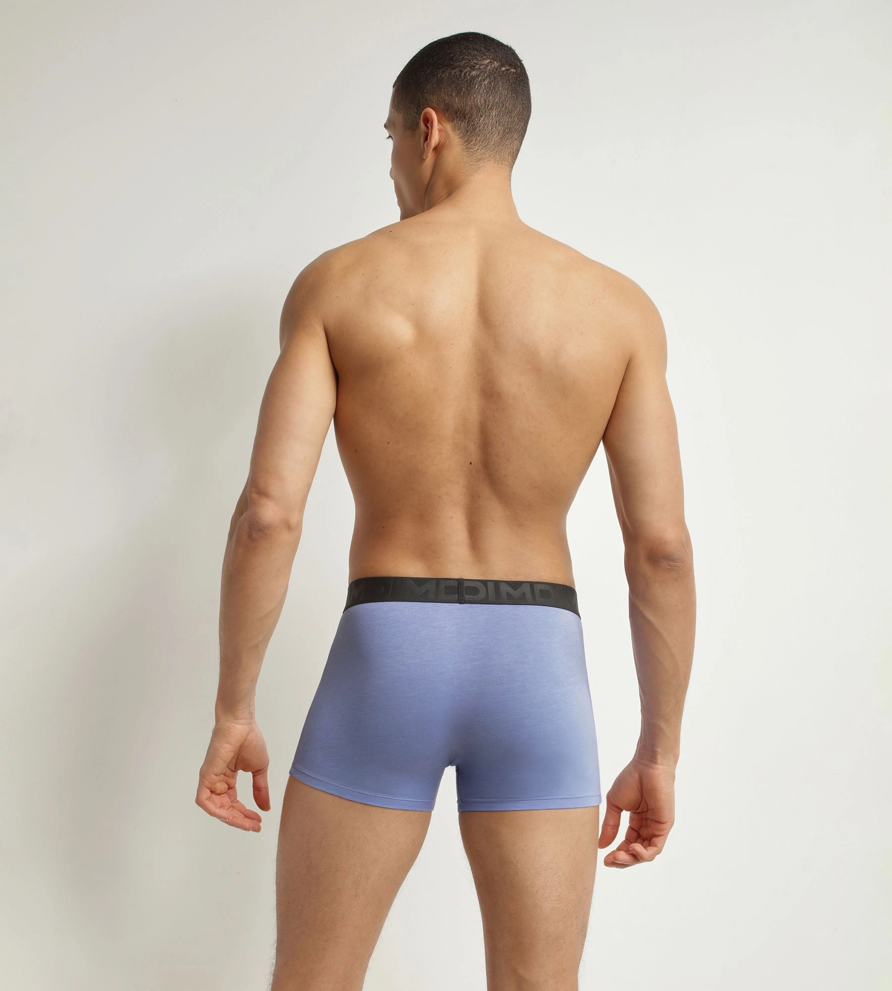 Boxer homme en coton modal à ceinture contrastée Bleu Dim Classic