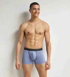 Boxer homme en coton modal à ceinture contrastée Bleu Dim Classic