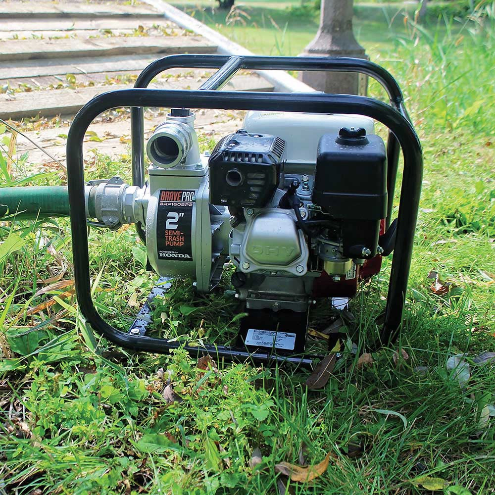 Brave BRP160SP2 2" Semi-Trash Pump w/ Honda GX160 Engine