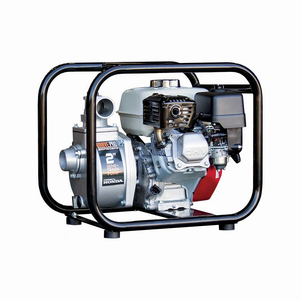 Brave BRP160SP2 2" Semi-Trash Pump w/ Honda GX160 Engine