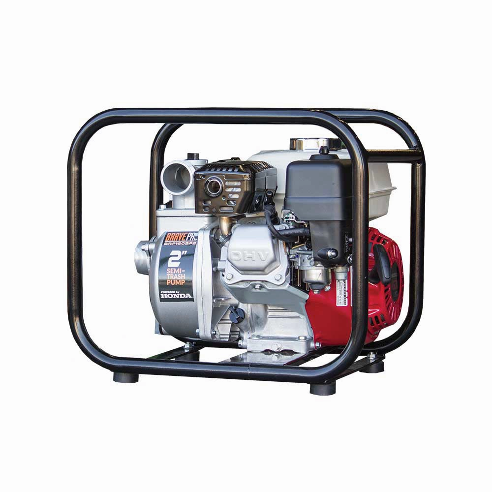 Brave BRP160SP2 2" Semi-Trash Pump w/ Honda GX160 Engine