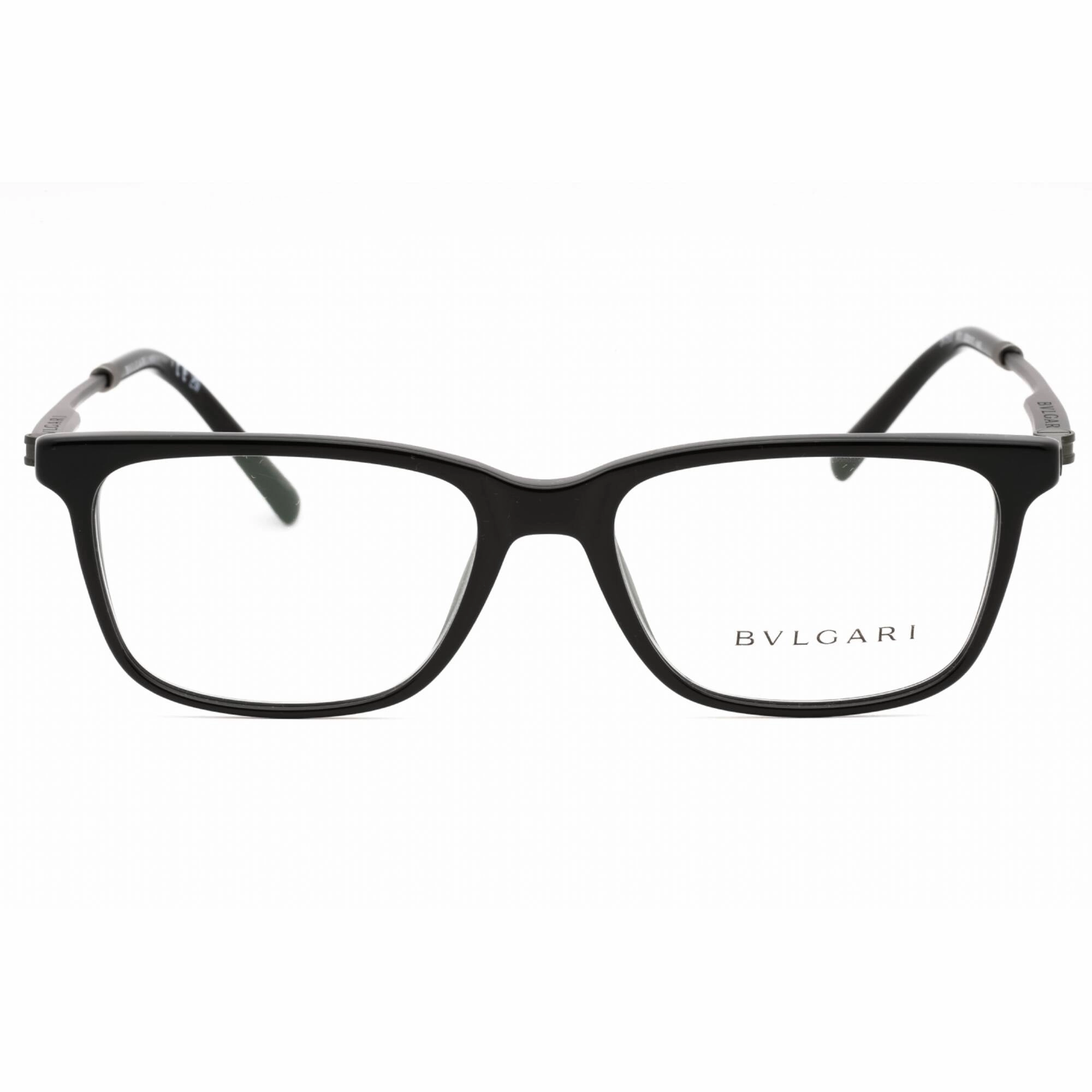 Bvlgari Men's Eyeglasses - Black Plastic Full Rim Rectangular Frame | 0BV3053 501