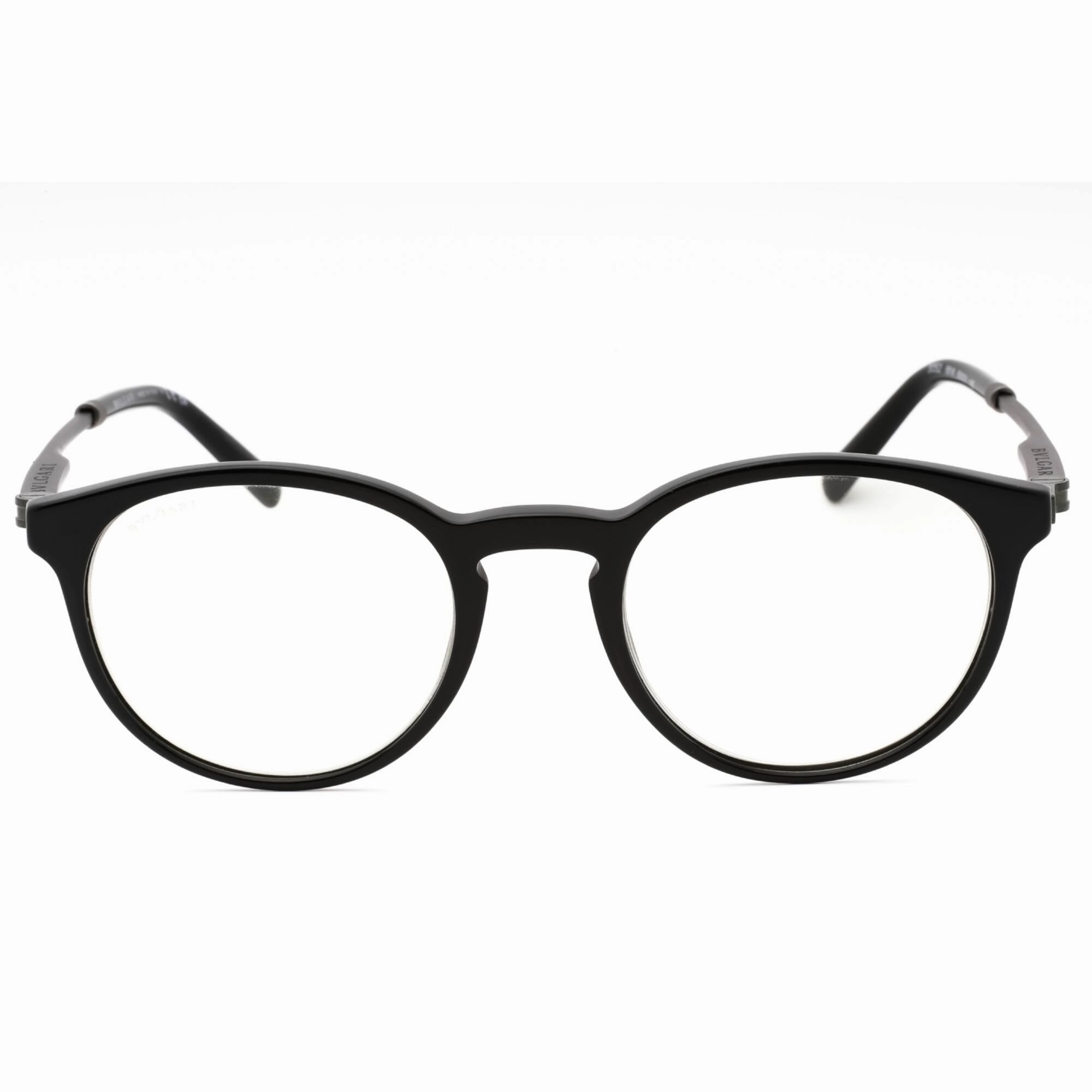 Bvlgari Men's Eyeglasses - Black Plastic Full Rim Round Shape Frame | 0BV3052 5518