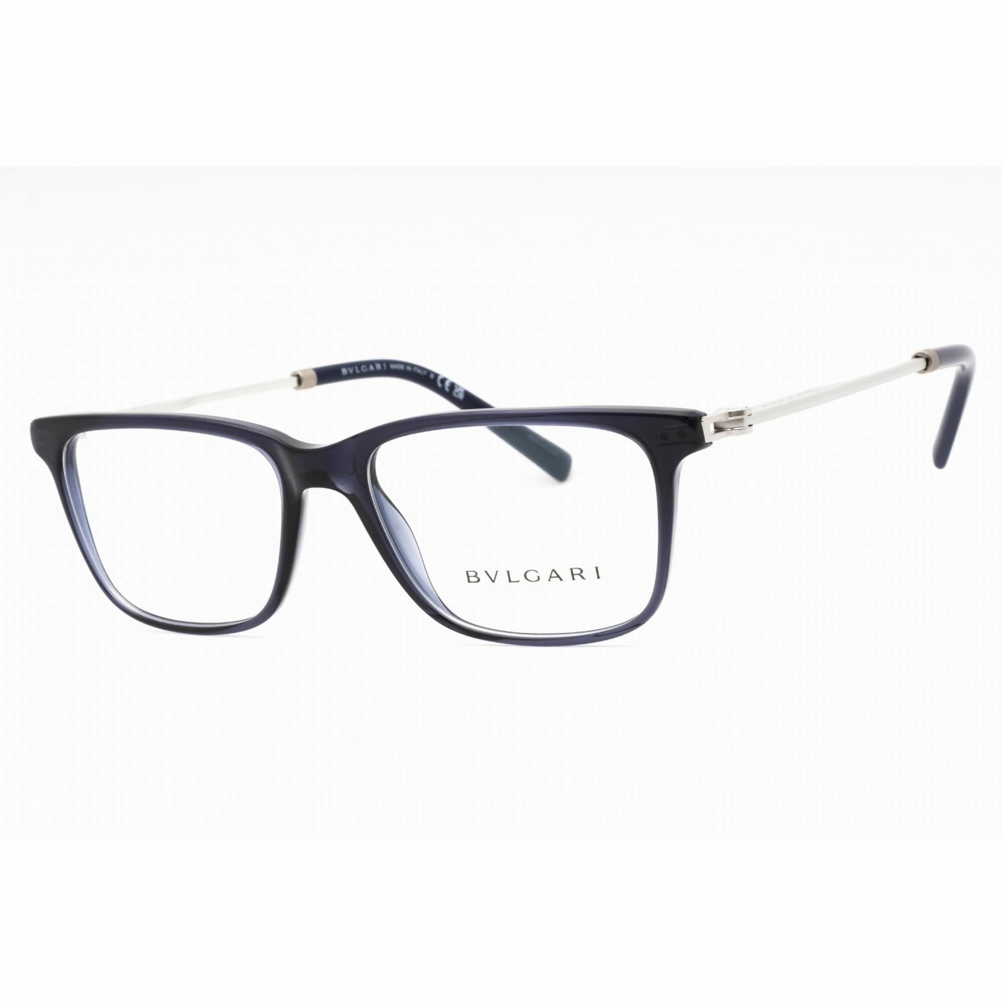 Bvlgari Men's Eyeglasses - Blue Plastic Full Rim Rectangular Frame | 0BV3053 5494