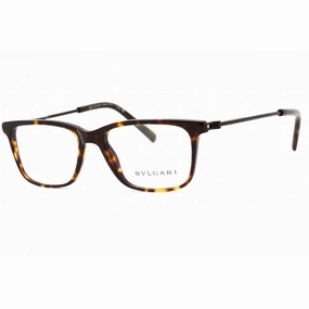 Bvlgari Men's Eyeglasses - Dark Havana Plastic Full Rim Rectangular | 0BV3053 504