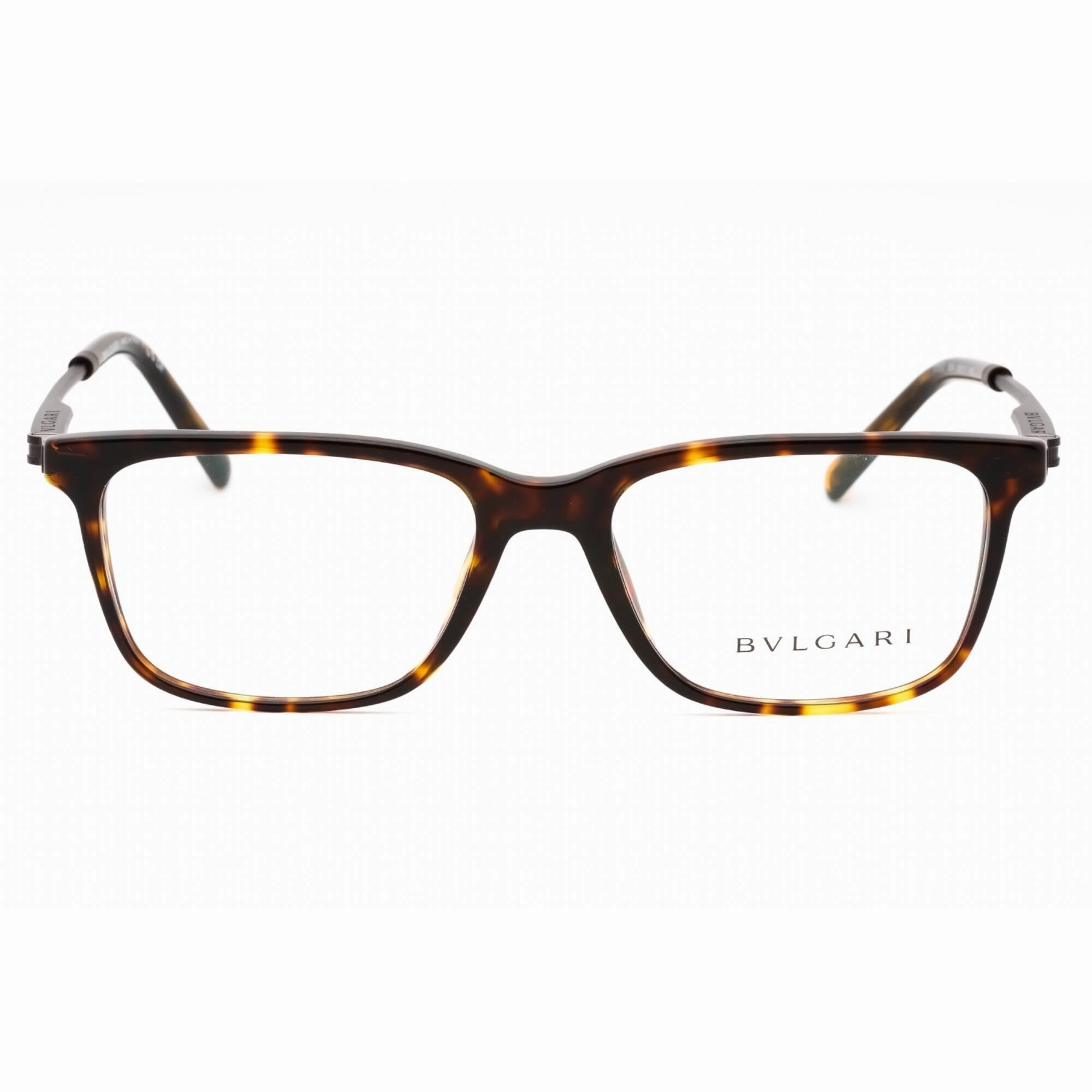 Bvlgari Men's Eyeglasses - Dark Havana Plastic Full Rim Rectangular | 0BV3053 504