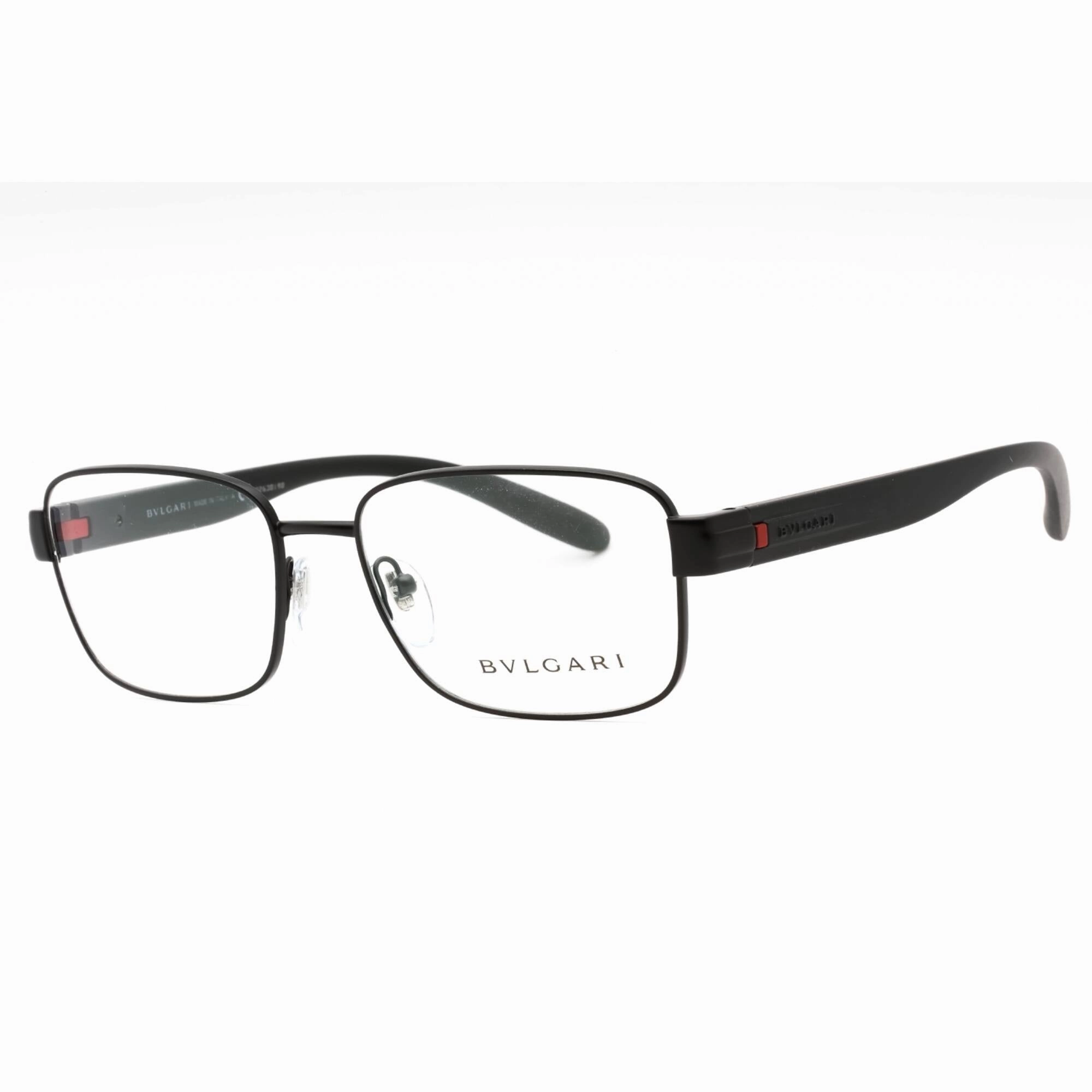 Bvlgari Men's Eyeglasses - Matte Black Metal Full Rim Rectangular Frame | 0BV1113 128