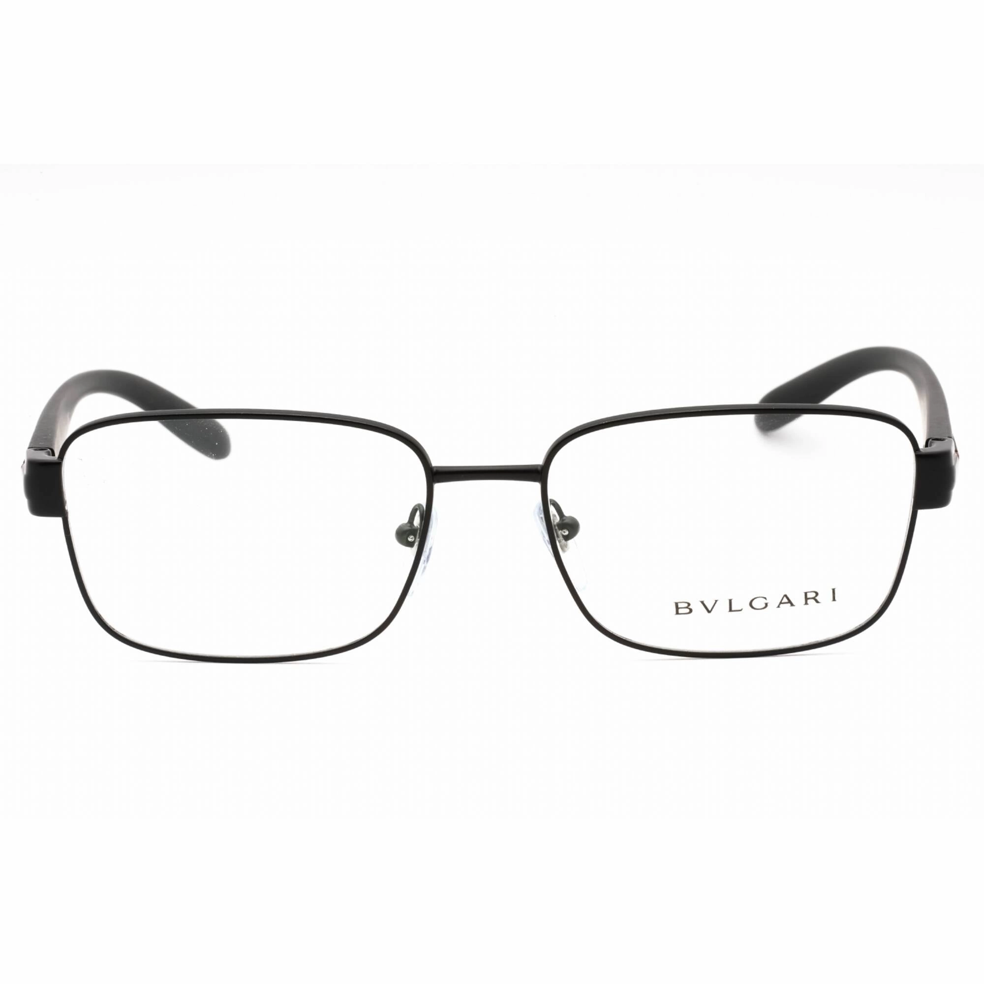 Bvlgari Men's Eyeglasses - Matte Black Metal Full Rim Rectangular Frame | 0BV1113 128