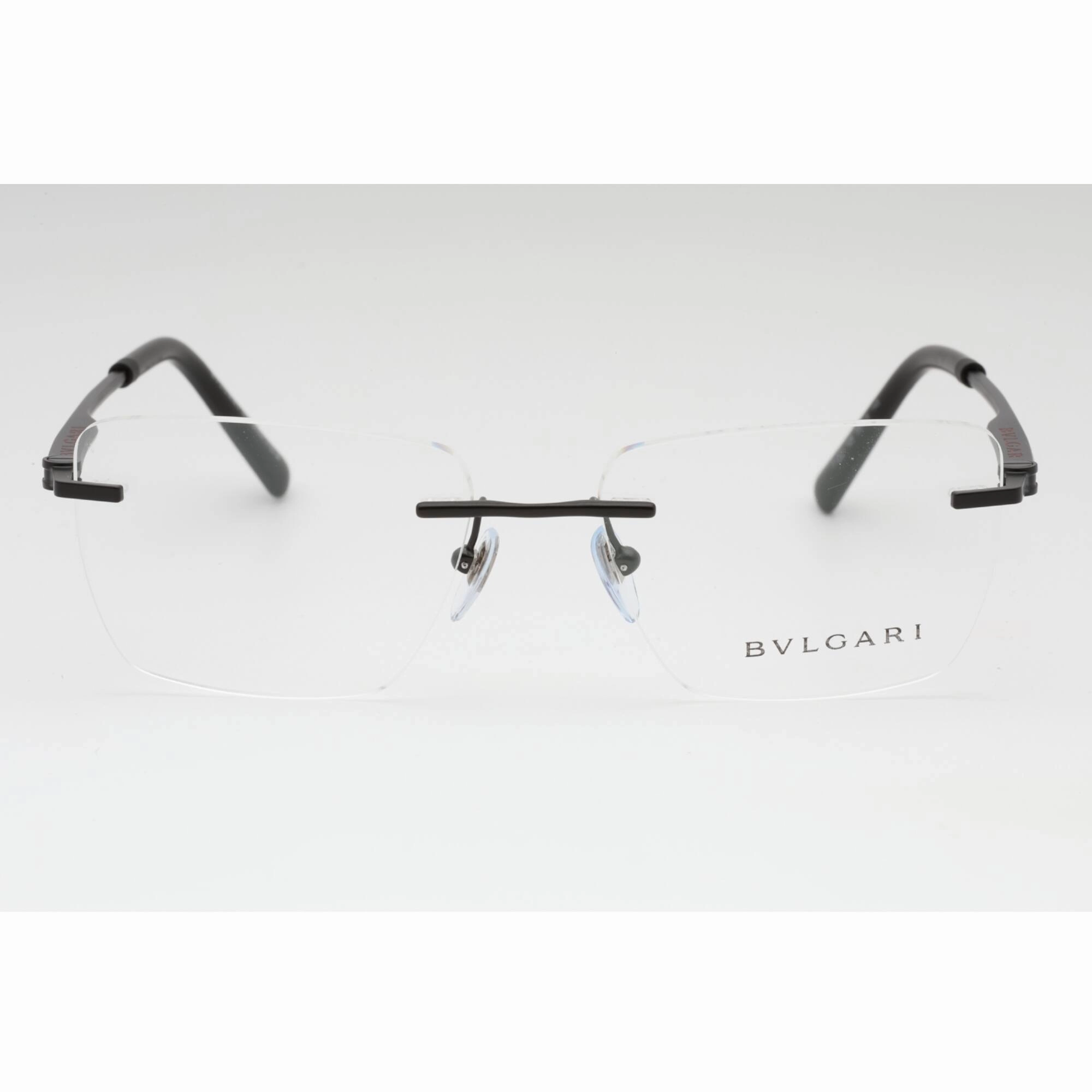 Bvlgari Men's Eyeglasses - Matte Black Rimless Rectangular 57mm Frame | 0BV1122 128