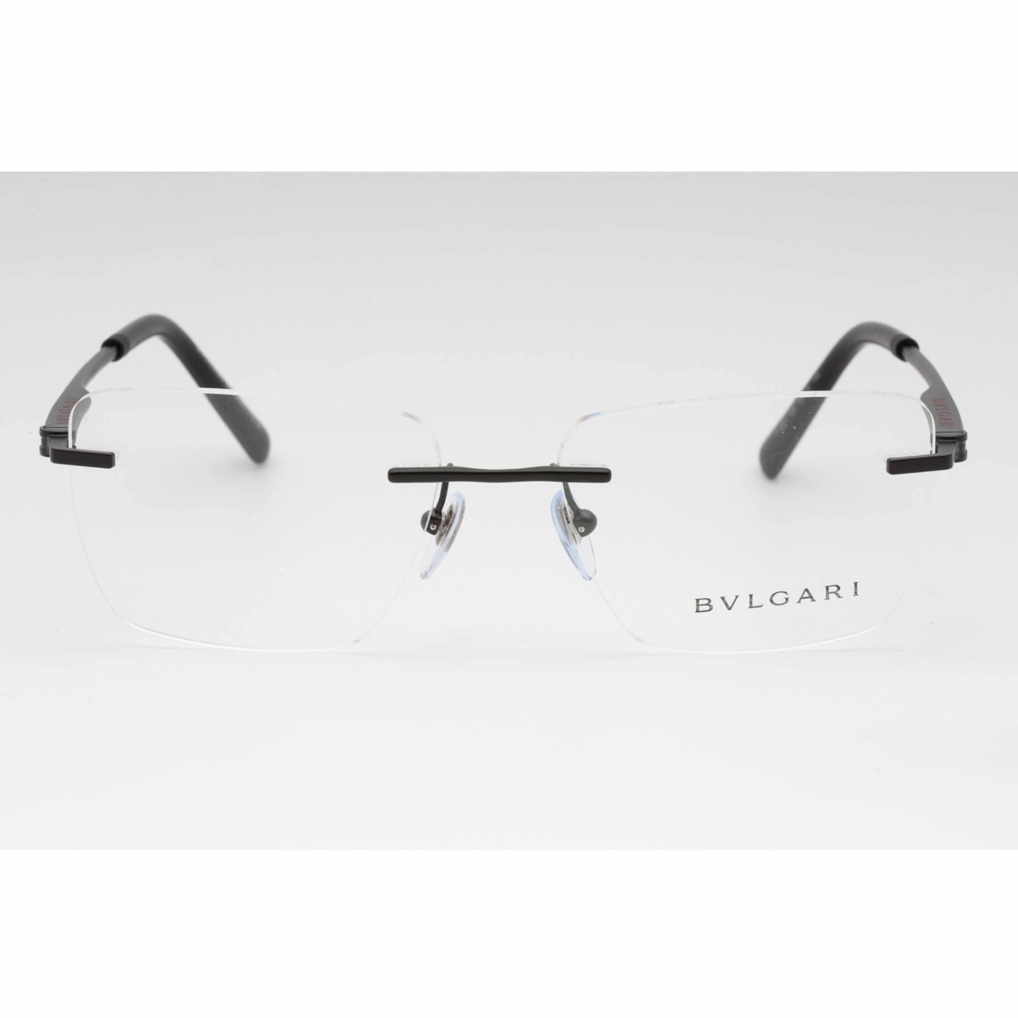 Bvlgari Men's Eyeglasses - Matte Black Rimless Rectangular 57mm Frame | 0BV1122 128