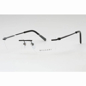 Bvlgari Men's Eyeglasses - Matte Black Rimless Rectangular 57mm Frame | 0BV1122 128