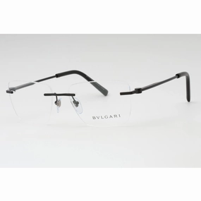 Bvlgari Men's Eyeglasses - Matte Black Rimless Rectangular 57mm Frame | 0BV1122 128
