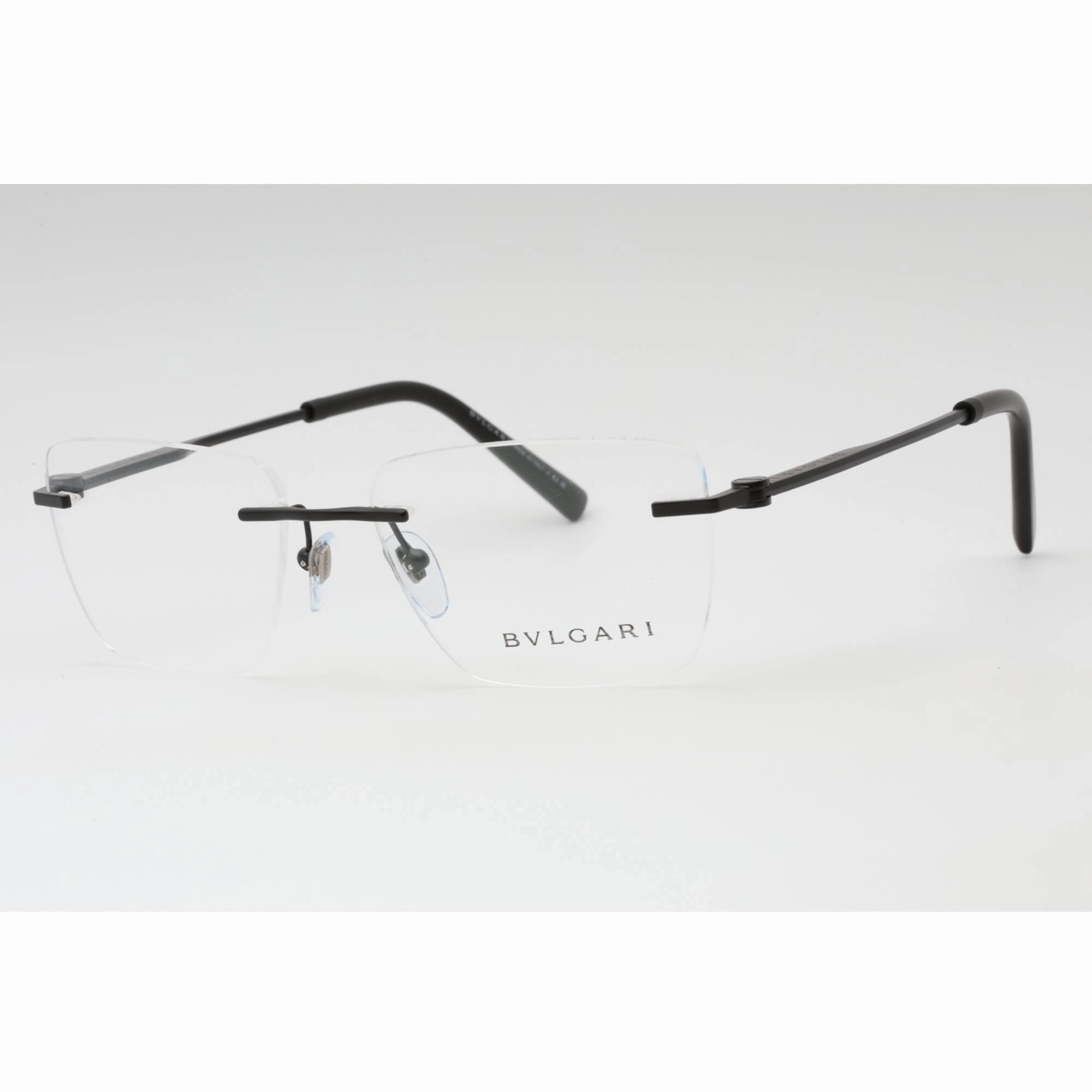 Bvlgari Men's Eyeglasses - Matte Black Rimless Rectangular 57mm Frame | 0BV1122 128